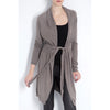 Γυναικεία μακριά πλεκτή ζακέτα Καφέ/Γκρι Cashmere Mix KRO-UP