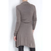 Γυναικεία μακριά πλεκτή ζακέτα Καφέ/Γκρι Cashmere Mix KRO-UP