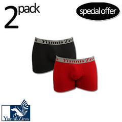 Ανδρικό Boxer "2Pack Glamour" Black/Red Yiannis Ziros