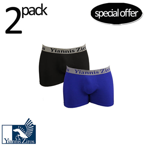 Ανδρικό Boxer "2Pack Glamour" Black/Blue Yiannis Ziros
