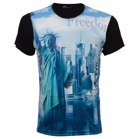 Ανδρικό T-shirt μαύρο "Freedom NY" - So...