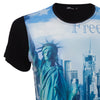 Ανδρικό T-shirt Μαύρο "Freedom NY" So Fashion  <b>ΣΤΕΝΗ ΓΡΑΜΜΗ</b>