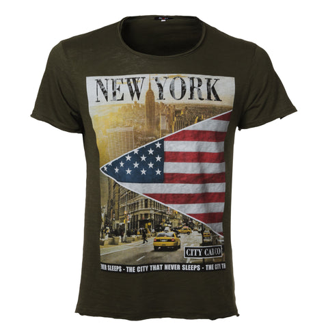 Ανδρικό T-shirt "NEW YORK" χακί - Bronx