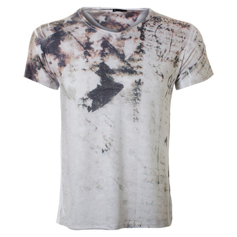 Ανδρικό t-shirt "batik print" beige - so fashion