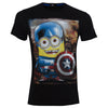 Ανδρικό T-shirt "Captain America" Μαύρο Minions <b>ΣΤΕΝΗ ΓΡΑΜΜΗ</b>