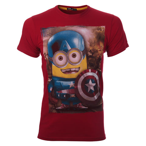 Ανδρικό T-shirt Κόκκινο Captain America " MINIONS "