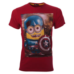 Ανδρικό T-shirt Κόκκινο Captain America " MINIONS "