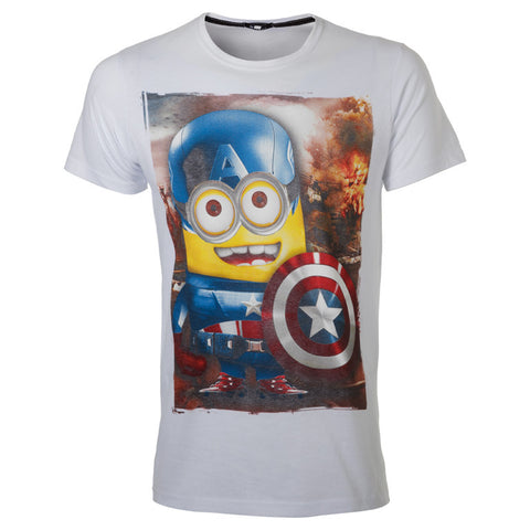 Ανδρικό T-shirt "Captain America" Λευκό Minions