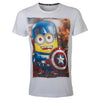 Ανδρικό T-shirt "Captain America" Λευκό Minions  <b>ΣΤΕΝΗ ΓΡΑΜΜΗ</b>
