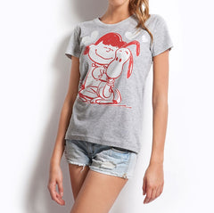 Γυναικείο T-shirt Γκρί "Snoopy"