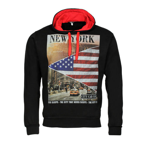 Ανδρική Μπλούζα Hoodie "New York" So Fashion-ΣΤΕΝΗ ΓΡΑΜΜΗ