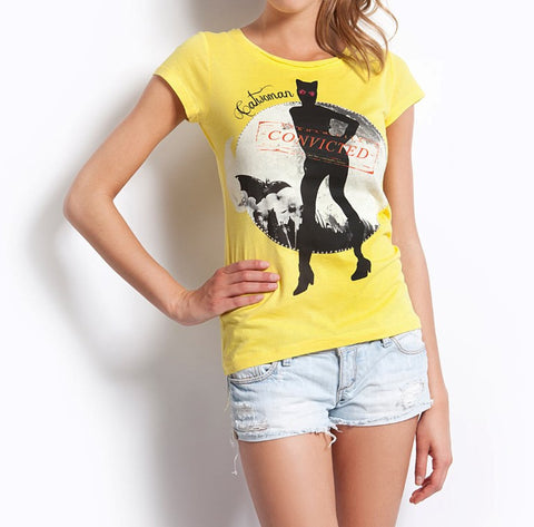 Γυναικείο T-shirt Κίτρινο "Cat Woman"