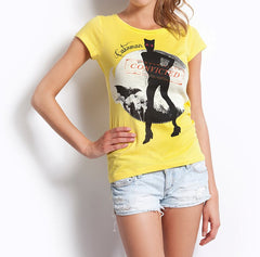 Γυναικείο T-shirt Κίτρινο "Cat Woman"