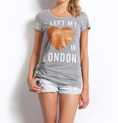 Γυναικείο t-shirt Γκρί "left my heart" T-WALL