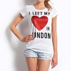 Γυναικείο t-shirt λευκό "left my heart" T-WALL