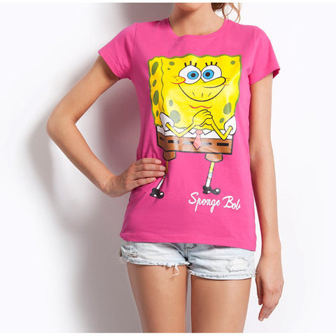 Γυναικείο T-shirt Φούξια "Sponge Bob Nickelodeon"